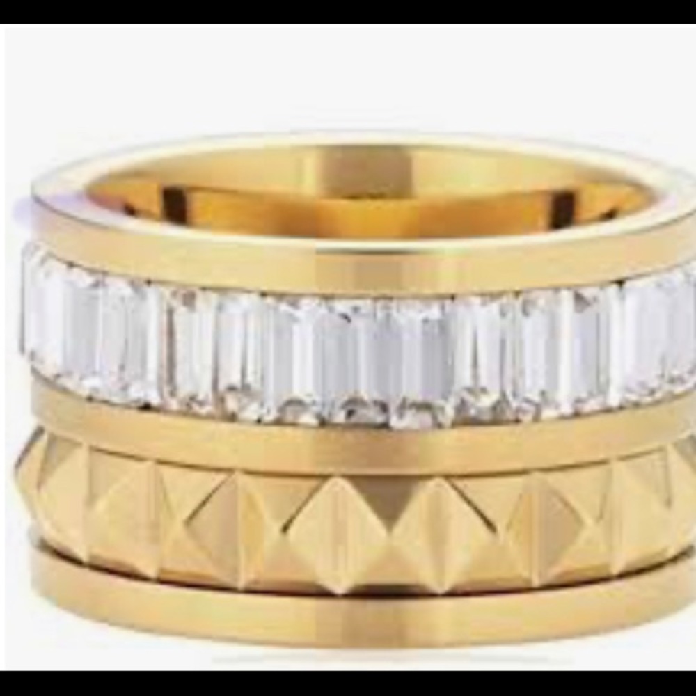 Michael Kors Pyramid Baguette Ring NEW
